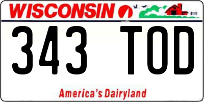 WI license plate 343TOD