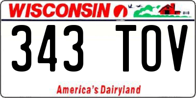 WI license plate 343TOV