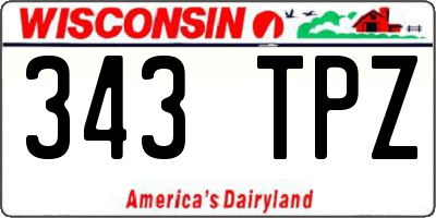 WI license plate 343TPZ