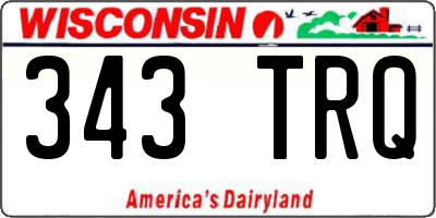 WI license plate 343TRQ