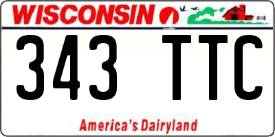WI license plate 343TTC