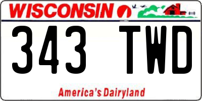 WI license plate 343TWD
