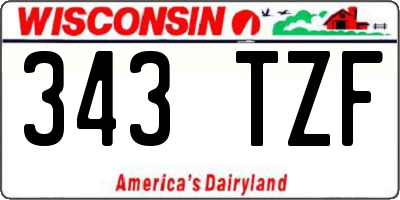 WI license plate 343TZF