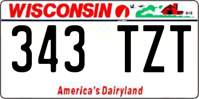 WI license plate 343TZT