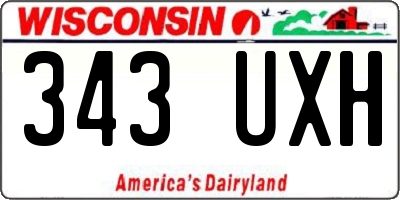 WI license plate 343UXH