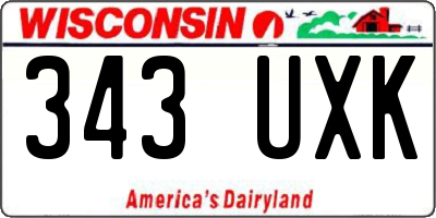 WI license plate 343UXK
