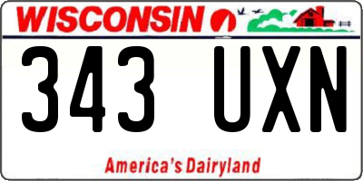 WI license plate 343UXN