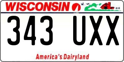 WI license plate 343UXX