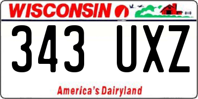 WI license plate 343UXZ
