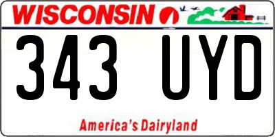WI license plate 343UYD