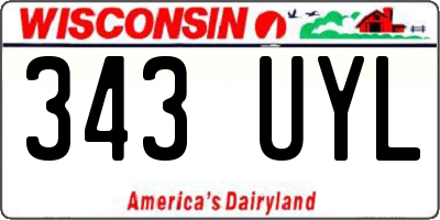 WI license plate 343UYL