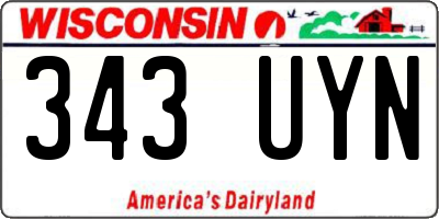 WI license plate 343UYN