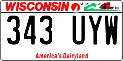 WI license plate 343UYW