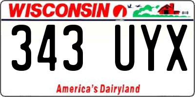 WI license plate 343UYX