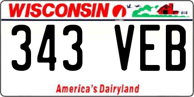 WI license plate 343VEB