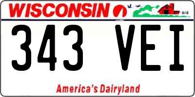 WI license plate 343VEI