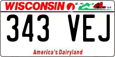 WI license plate 343VEJ