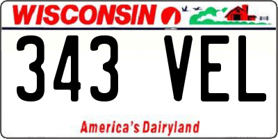 WI license plate 343VEL