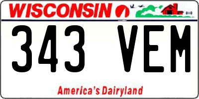 WI license plate 343VEM