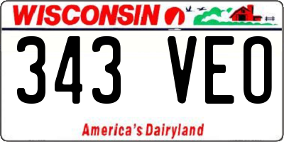 WI license plate 343VEO