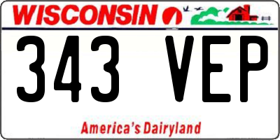 WI license plate 343VEP