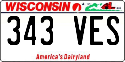 WI license plate 343VES