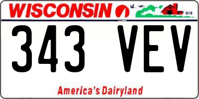 WI license plate 343VEV