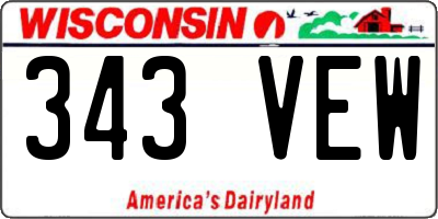WI license plate 343VEW