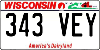 WI license plate 343VEY