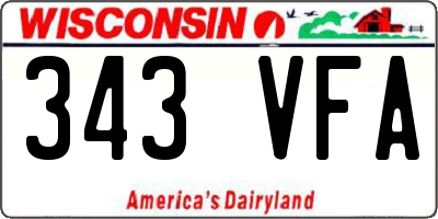 WI license plate 343VFA
