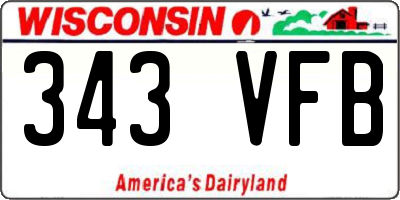 WI license plate 343VFB