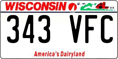 WI license plate 343VFC