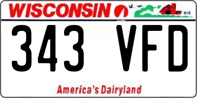 WI license plate 343VFD