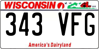 WI license plate 343VFG