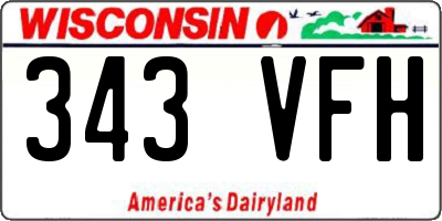 WI license plate 343VFH