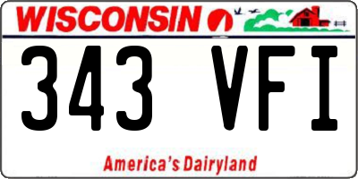 WI license plate 343VFI