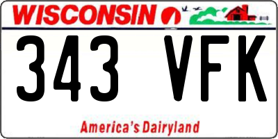 WI license plate 343VFK