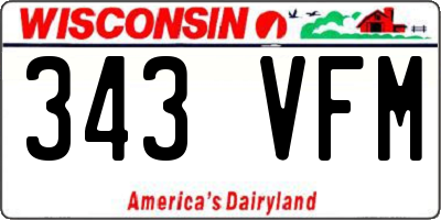 WI license plate 343VFM