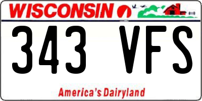WI license plate 343VFS
