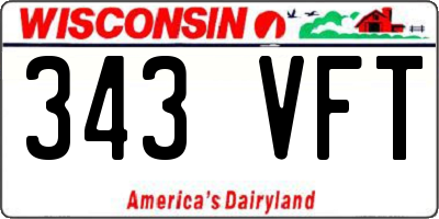 WI license plate 343VFT