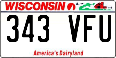 WI license plate 343VFU