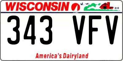 WI license plate 343VFV