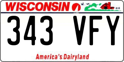 WI license plate 343VFY