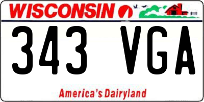 WI license plate 343VGA