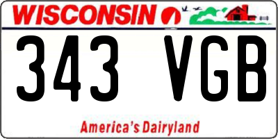 WI license plate 343VGB