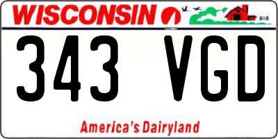 WI license plate 343VGD
