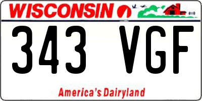 WI license plate 343VGF