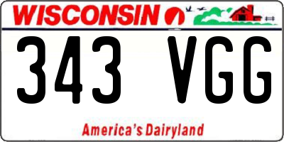 WI license plate 343VGG