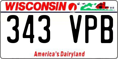 WI license plate 343VPB