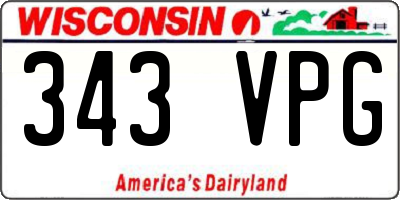 WI license plate 343VPG